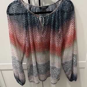 Liverpool sheer snakeskin Multicolor Women's Top sz m